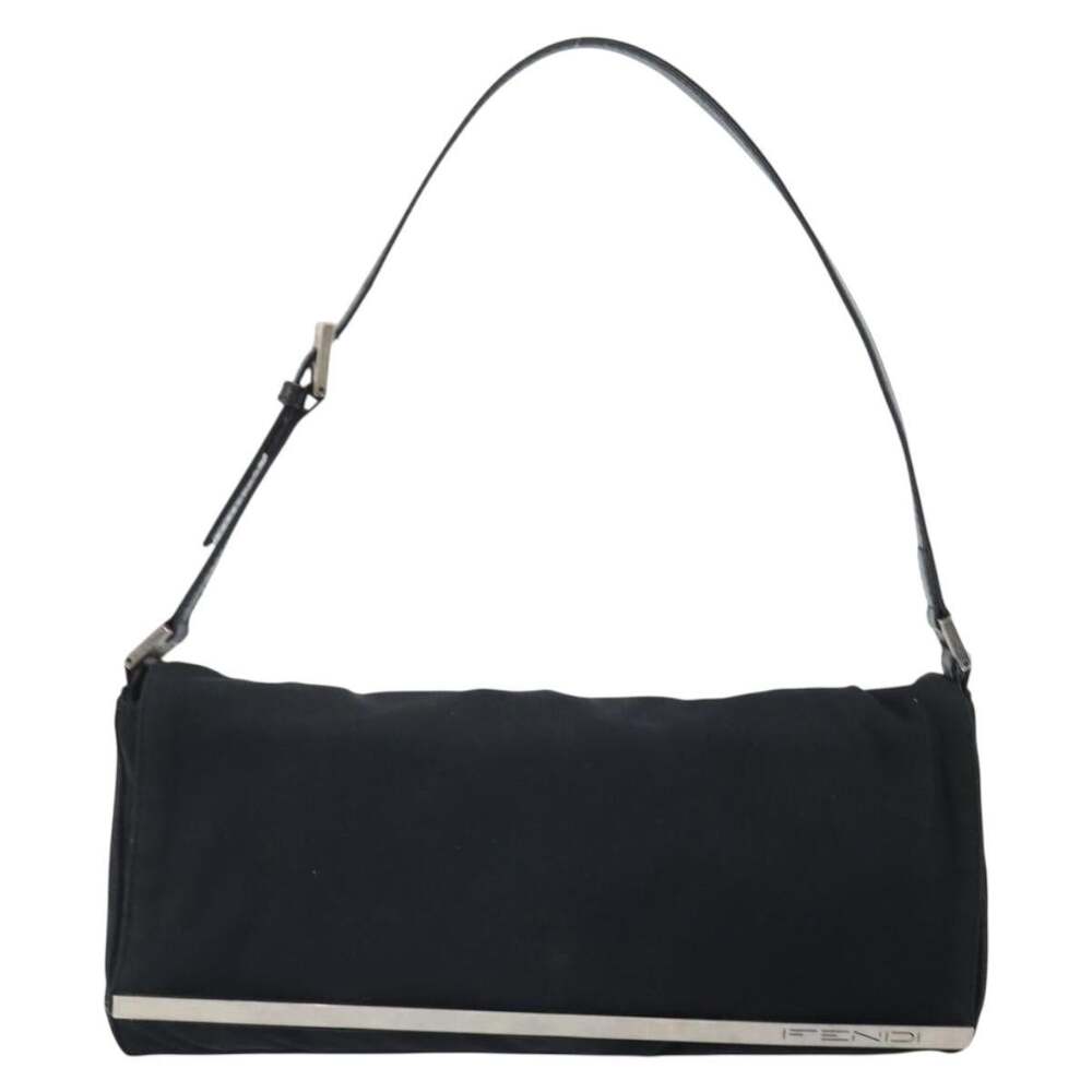 Fendi Cotton Shoulder Bag Black